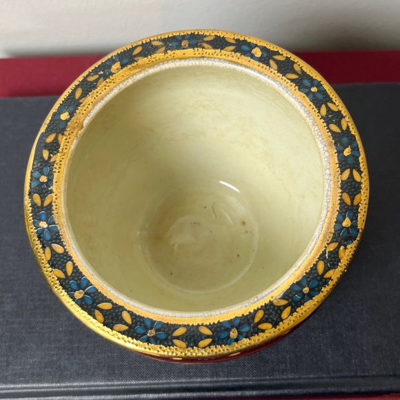 Vintage 1990's Ming Dynasty Inspired Butterflies & Birds Fish Bowl Flower Pot - Picture 5 of 6